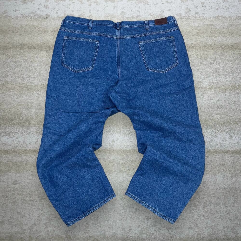 Vintage 90s LL Bean Jeans 46x29 Relaxed Medium Wash Work Wear Fleece Lined